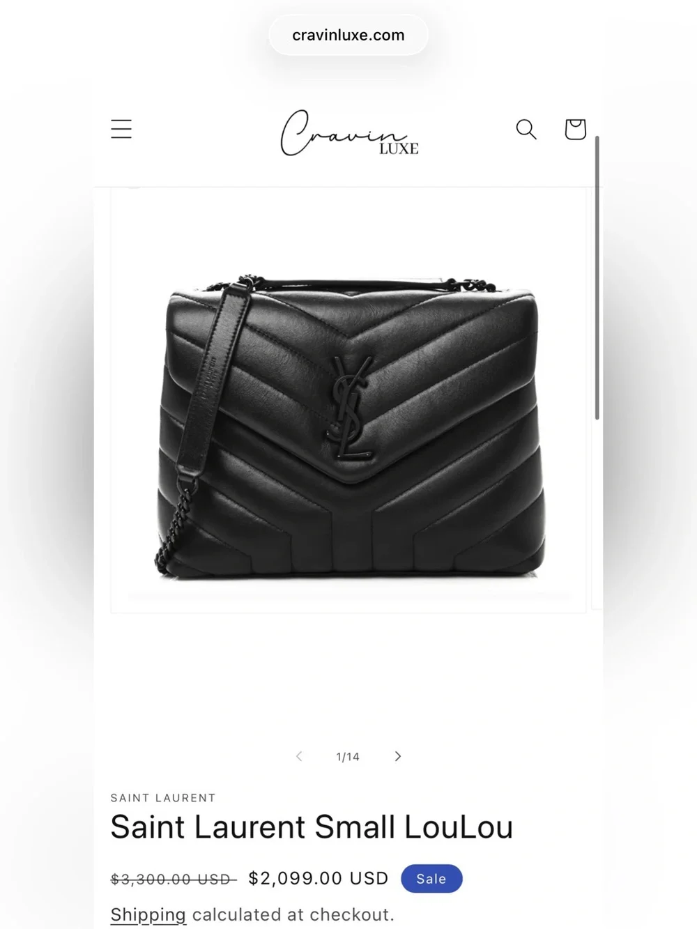 New Saint Laurent YSL Small Loulou Shoulder Bag Black w/Black Hardware